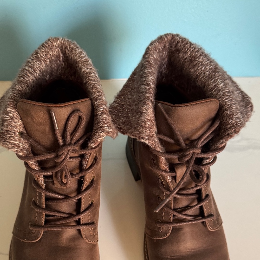 Cliffs by WHITE MOUNTAIN Chocolate Lace-Up Boots with Knit Cuff - Picture 3 of 10